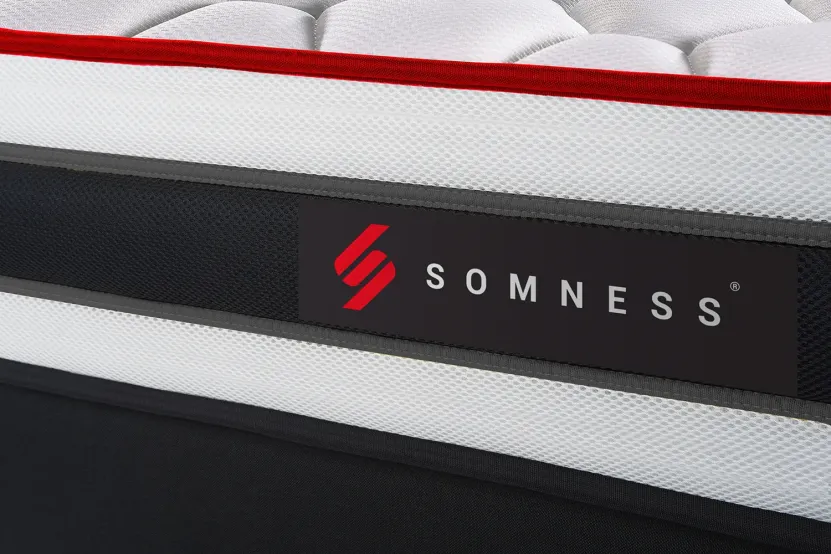 Ensemble Matelas Sommier 140x190 cm - Sommier Noir (déjà monté) - Energy