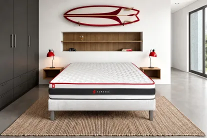 Ensemble Matelas Sommier 140x200 cm - Sommier Blanc (en kit) - Energy