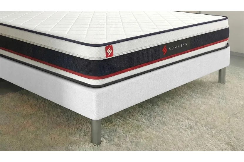 Ensemble Matelas Sommier 160x200 cm - Sommier Blanc (déjà monté) - Form