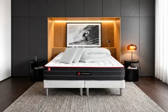 Pack lit complet 180x200 cm - Matelas + 2 Sommiers Blancs + 2 oreillers + Couette - Boost