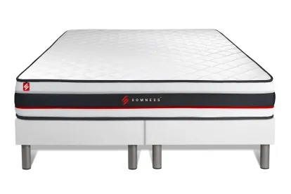 Ensemble Matelas Sommier 160x200 cm - 2 Sommiers Blanc - Form