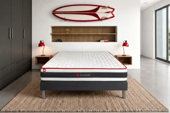 Ensemble Matelas Sommier 180x200 cm - Sommier Noir (en kit) - Energy