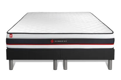 Ensemble Matelas Sommier 160x200 cm - 2 Sommiers Noir - Form