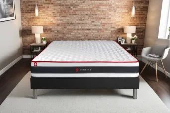 Ensemble Matelas Sommier 140x200 cm - Sommier Noir (déjà monté) - Energy