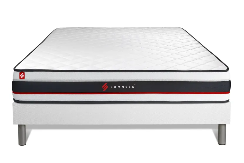 Ensemble Matelas Sommier 140x200 cm - Sommier Blanc (déjà monté) - Form