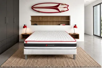 Matelas 200x200 cm Ressorts ensachés et Mémoire de forme - Energy