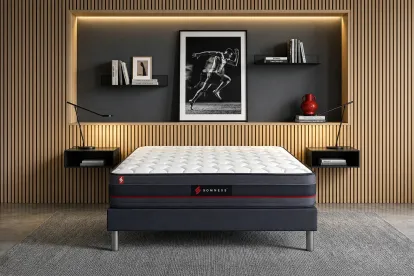 Ensemble Matelas Sommier 180x200 cm - Sommier Noir (en kit) - Regen