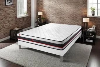 Ensemble Matelas Sommier 140x200 cm - Sommier Blanc (déjà monté) - Form