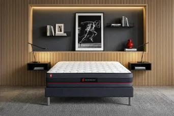 Ensemble Matelas Sommier 140x190 cm - Sommier Noir (en kit) - Regen