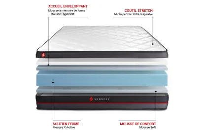 Matelas 160x200 cm Mémoire de forme - Regen