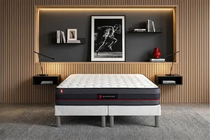 Ensemble Matelas Sommier 180x200 cm - 2 Sommiers Blanc - Regen