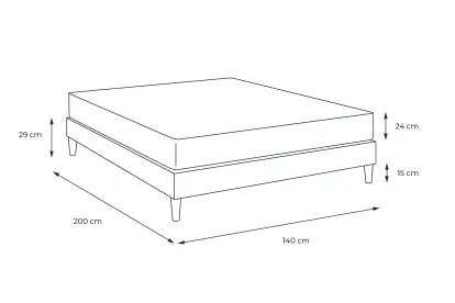 Pack lit complet 140x200 cm - Matelas + Sommier Blanc (en kit) + 2 oreillers + Couette - Regen