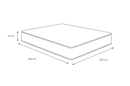 Matelas 200x200 cm Mémoire de forme - Regen