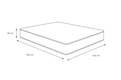 Matelas 140x190 cm Ressorts ensachés et Mémoire de forme - Boost