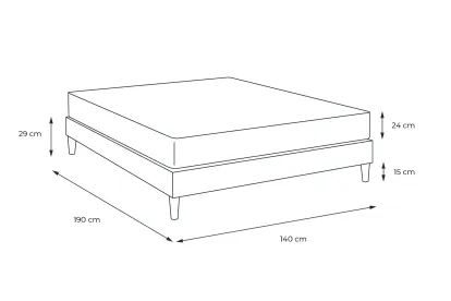 Pack lit complet 140x190 cm - Matelas + Sommier Blanc + 2 oreillers + Couette - Regen