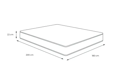 Matelas 180x200 cm Ressorts ensachés et Mémoire de forme - Energy