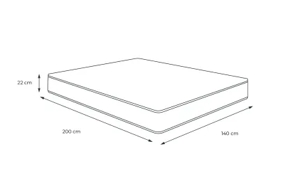 Matelas 140x200 cm Ressorts ensachés et Mémoire de forme - Energy