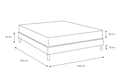 Ensemble Matelas Sommier 200x200 cm - Sommier Blanc (en kit) - Boost