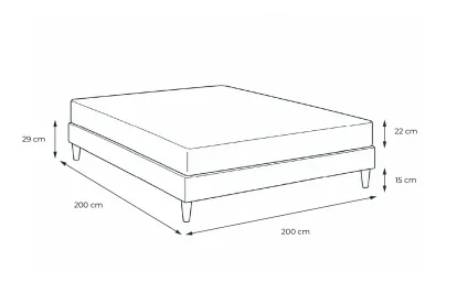 Ensemble Matelas Sommier 200x200 cm - Sommier Noir (en kit) - Energy