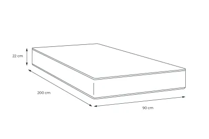 Matelas 90x200 cm Ressorts ensachés et Mémoire de forme - Energy