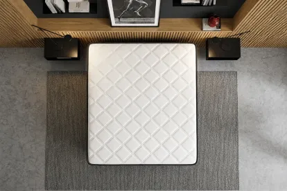 Pack lit complet 140x190 cm - Matelas + Sommier Blanc + 2 oreillers + Couette - Regen